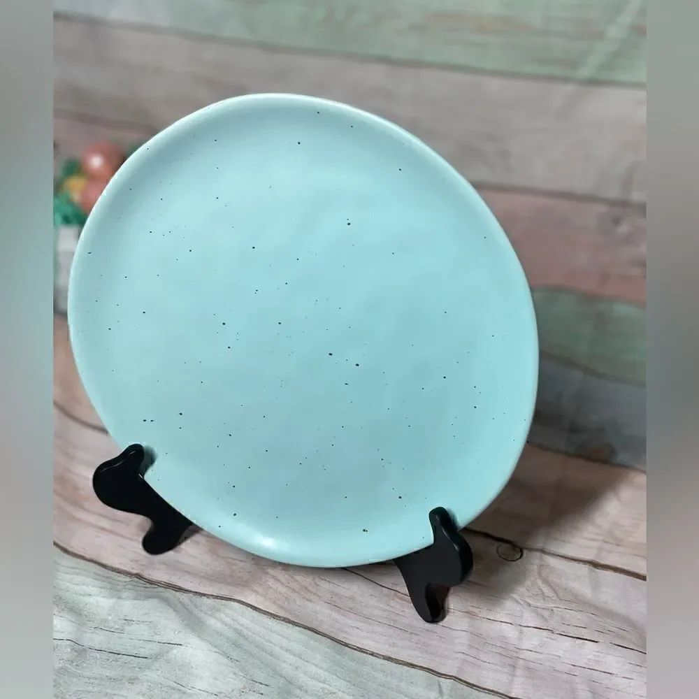 10” NEW! Robins Egg Blue Speckled Ceramic Dinner Plate NWT Celebrate It